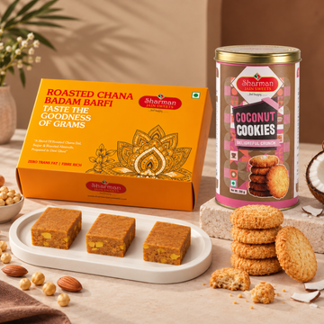 Chana Barfi Premium 500G + Coconut Cookies