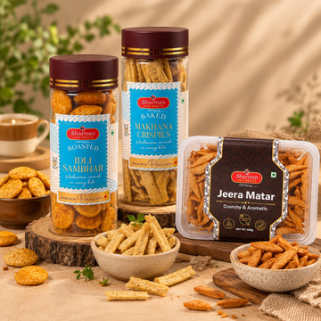 Roasted Idli Sambhar 70G + Jeera Matar + Baked Makhana Crispies 90G